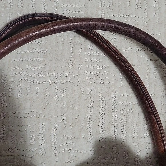 Cole Haan Dillan Ruched Cognac Brown Studded Satchel Bag Y2K Messy Fabulous - Picture 12 of 16